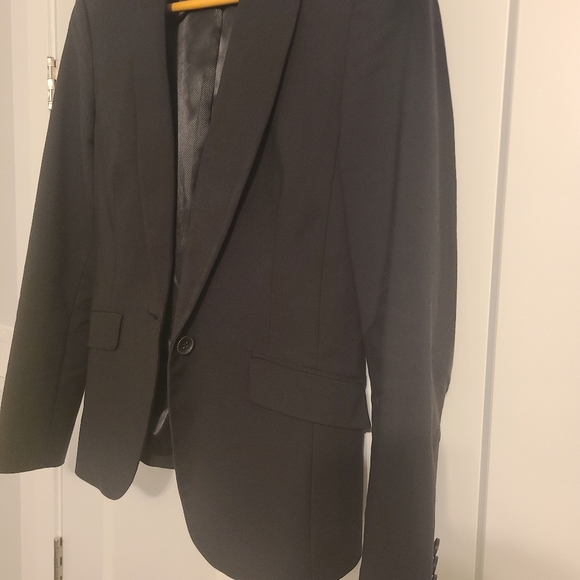 RW&CO Black One Button Blazer Size 6 Streth Lining - Picture 4 of 5